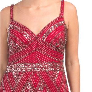 Marina Beaded Homecoming Red Gown 10 Gatsby 💕